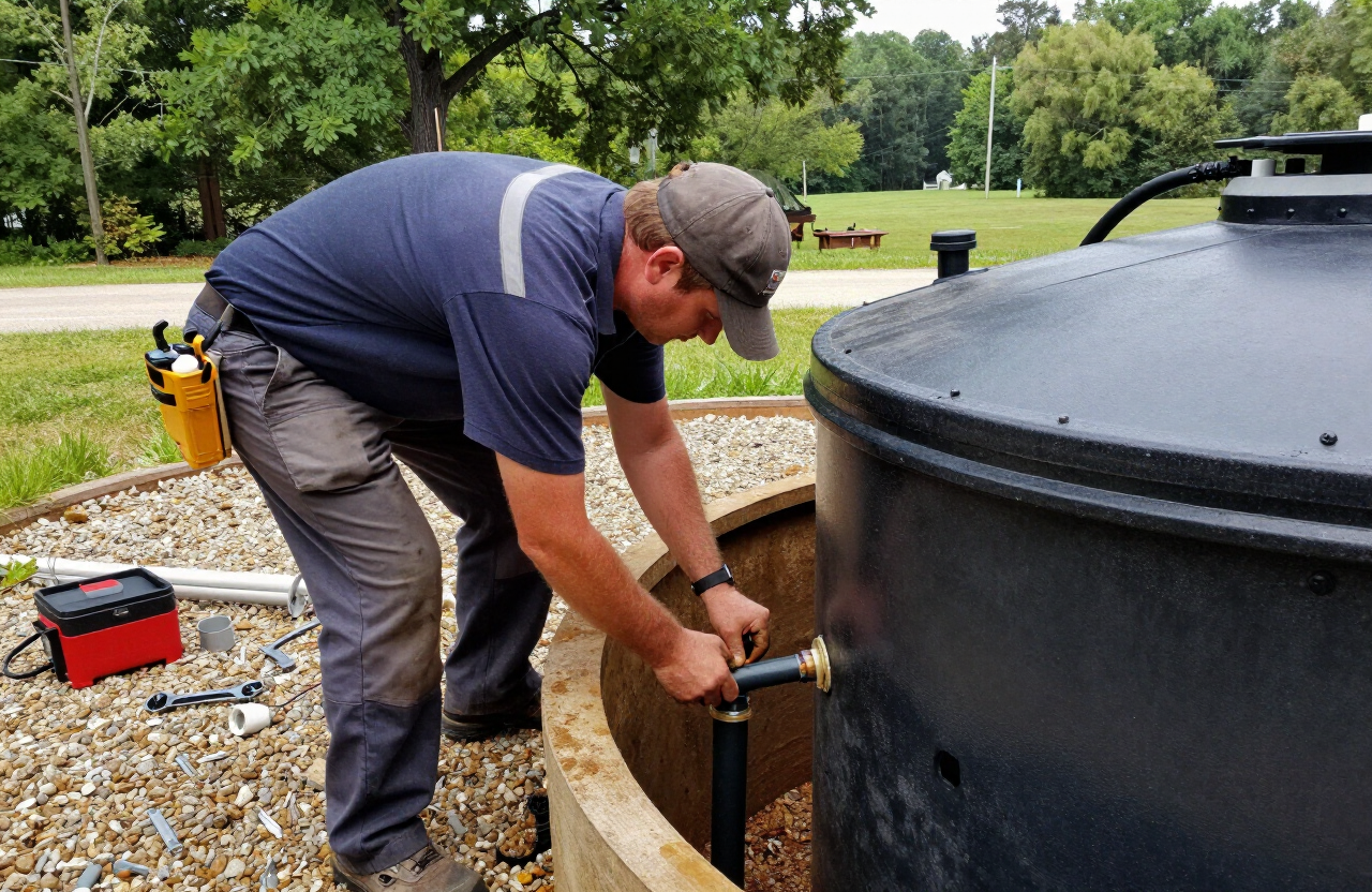 Standing water over a failing septic drain field in a Benton County, Arkansas yard